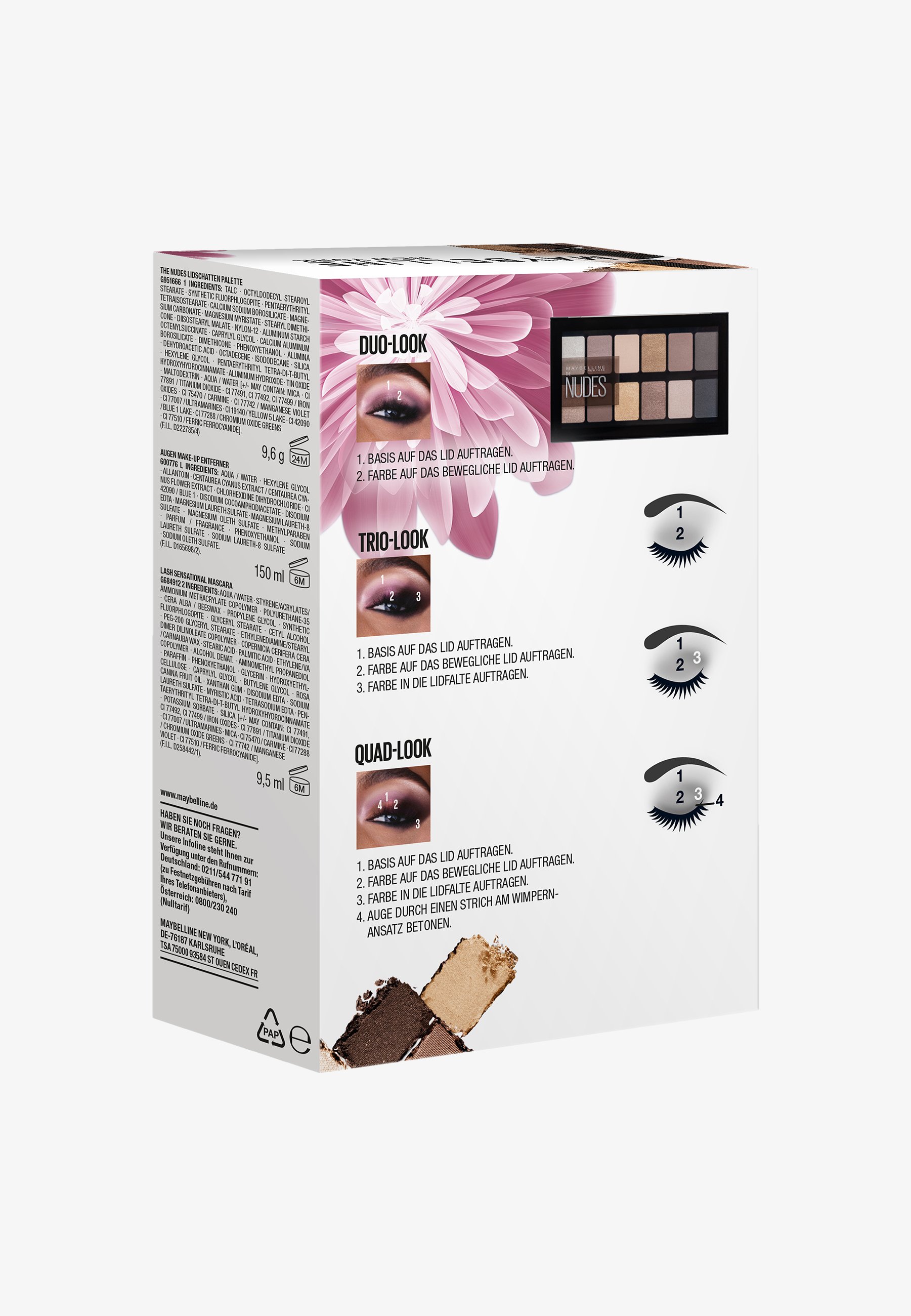 Maybelline New York BESTSELLER GIFT SET - Zestaw do makijażu - very  black/the nudes/transparent/czarny - Zalando.pl