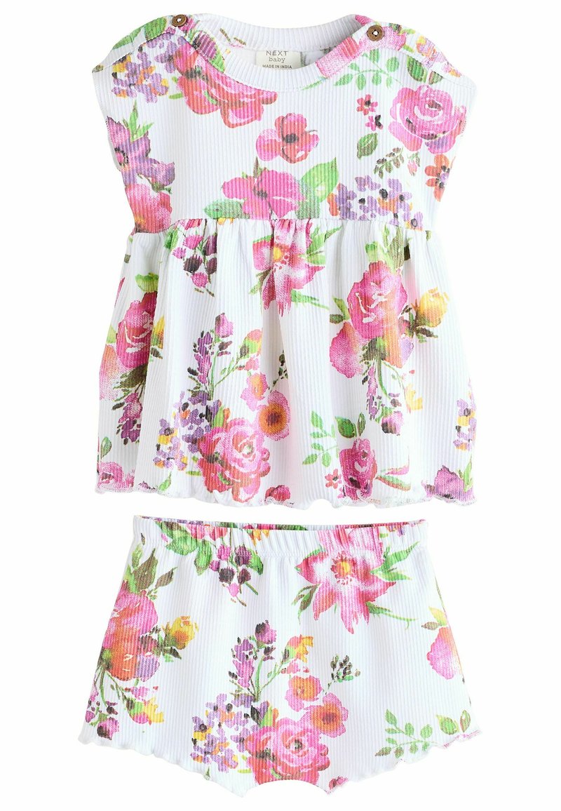Next PEPLUM 2 PIECE SET REGULAR FIT - Šortky - white floral