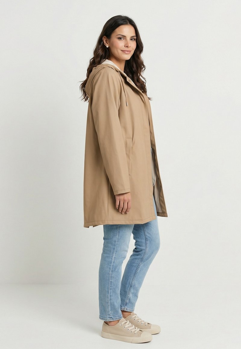 Regenjas voor dames, gevoerd met teddy-fleece, regenjas, waterdicht