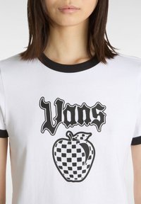 Vans APPLE BOOM RINGER - Triko s potiskem - white/black