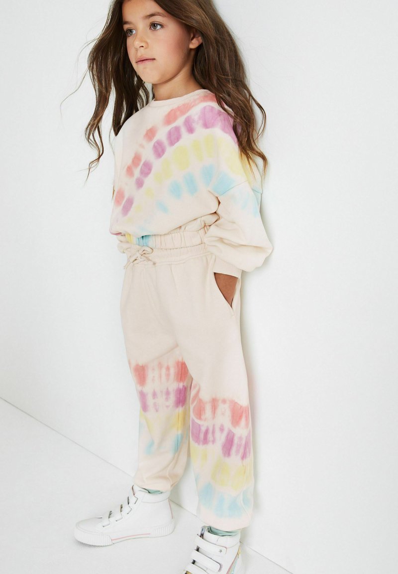Next SWEAT TOP AND JOGGERS SET Sweatshirt ecru cream tie dye/beige