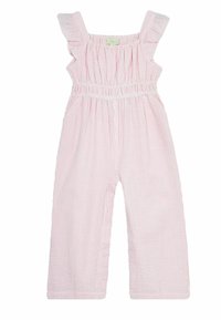 JoJo Maman Bébé - SEERSUCKER STRIPE FRILL SHOULDER - REGULAR FIT - Buksedragter - pink Miniaturebillede 1