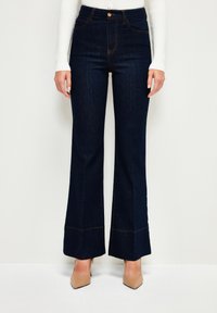 adL - HIGH WAIST - Bootcut jeans - navy blue Miniatuurafbeelding 1