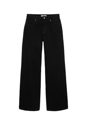 PULL&BEAR, STRAIGHT-LEG WITH RHINESTONES - BAGGY JEANS - Coupe large - black  denim