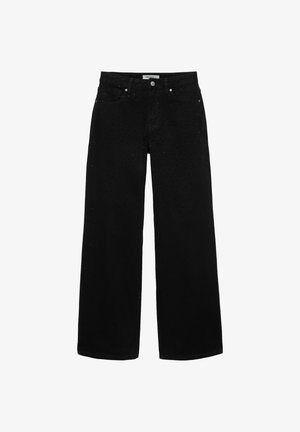 PULL&BEAR, STRAIGHT-LEG WITH RHINESTONES - BAGGY JEANS - Coupe large - black denim