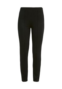 comma casual identity SLIM MIT PINTUCKS - Leggings - schwarz
