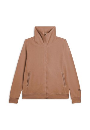 TURTLENECK WITH RHINESTONE LOGO - Felpa con zip - taupe
