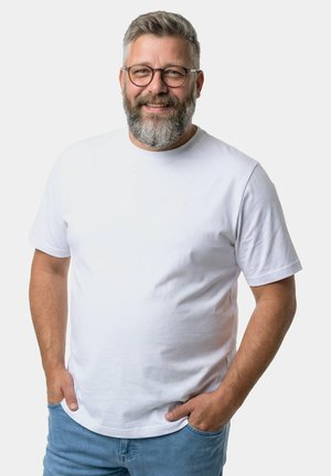 CHEST SHORT SLEEVE ROUND NECK - Camiseta básica - snow white