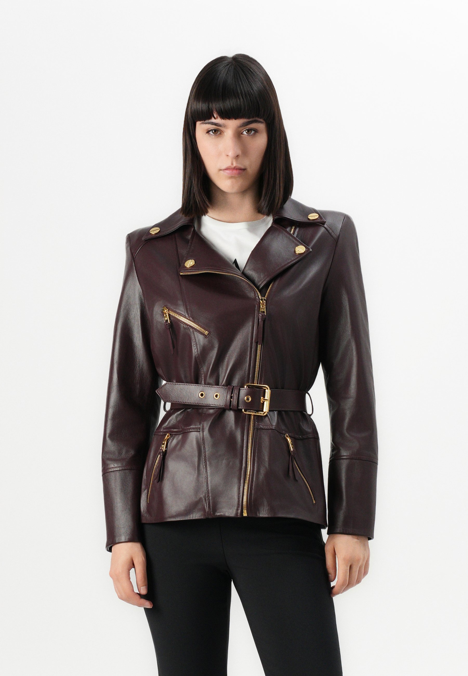 Elisabetta Franchi GOLD ブラックレザージャケット Produkty damskie Elisabetta Franchi - kup online | Zalando