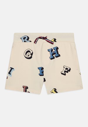 Babyhug Cotton Jersey Shorts with Text & Hearts Print Pack of 2 - White & Blue main image 1