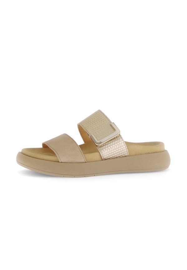 Pantolette flach - beige