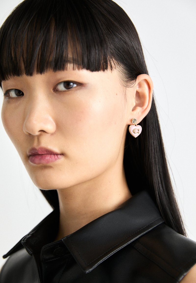 COACH HEART DROP - Pendientes - pink/gold-coloured/dorado - Zalando.es