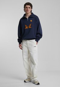 PROHIBITED GRIFFIN HALF-ZIP - Bluză de molton cu fermoar - blue