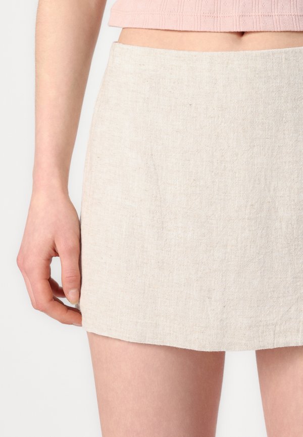 The A&F Scarlett Mid Rise Linen-Blend Mini Skort - Mini skirt - oatmeal heather2