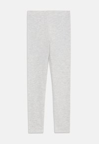 Grå leggings laget av myk, fleksibel stoff. Fitted design med elastisk midje. Glatt tekstur og sømløs konstruksjon.