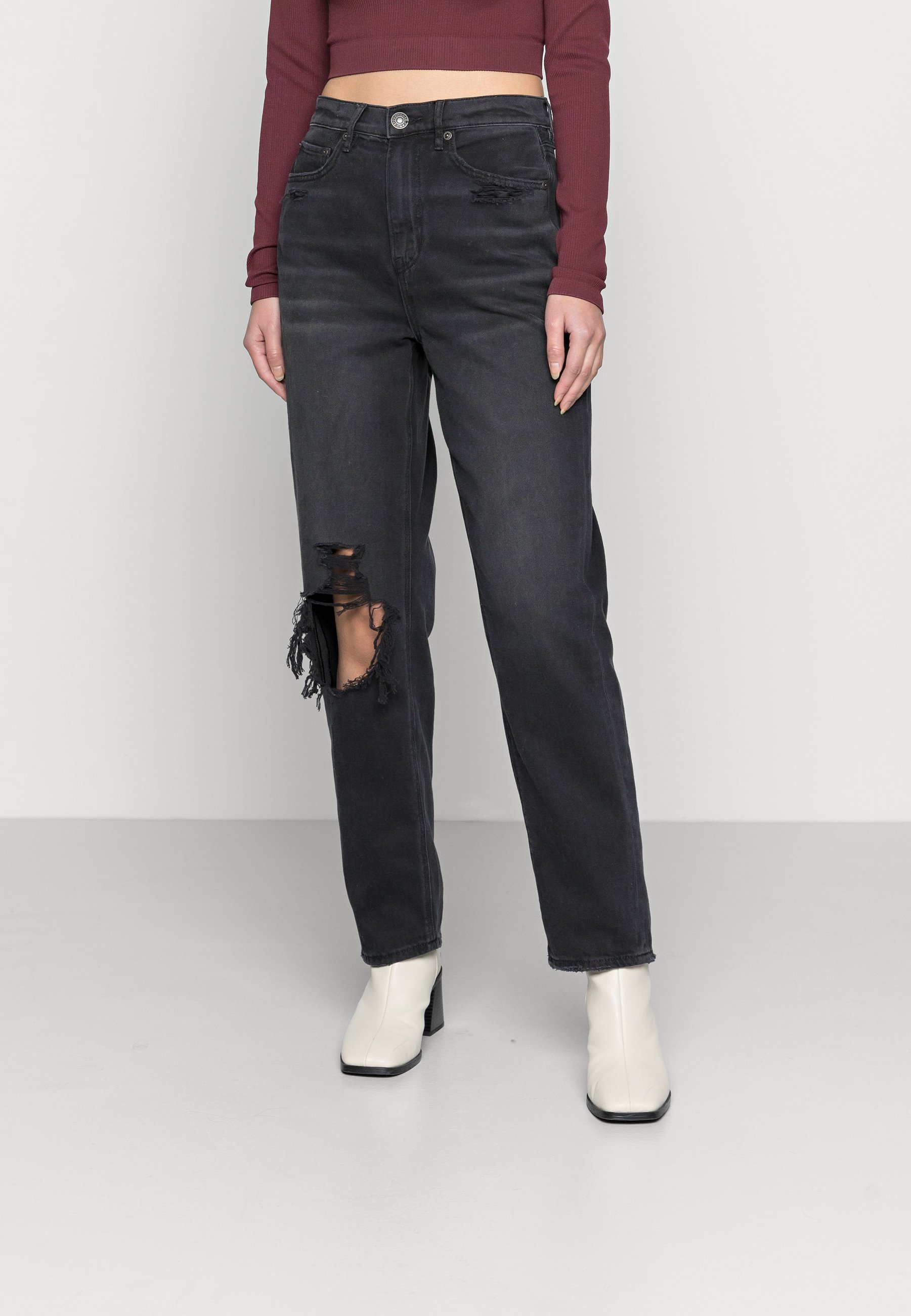American Eagle HIGHEST 90S BOYFRIEND - Jeans baggy - rocker black/nero denim  - Zalando.it