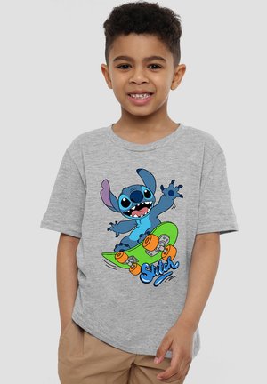 LILO STITCH SKATEBOARD - Print T-shirt - mottled grey