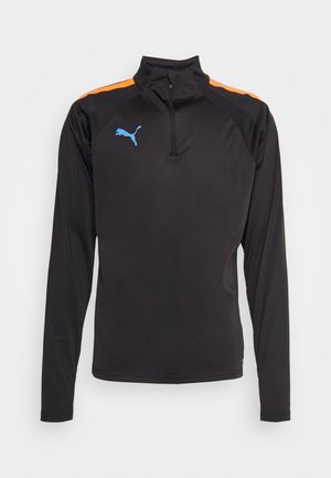 Puma TEAMLIGA 1/4 ZIP - Langarmshirt - black/ultra orange