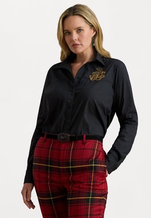 CLASSIC FIT LOGO COTTON BLEND SHIRT - Gombos blúz - black