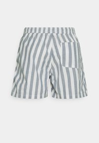 Randiga shorts i ljusgrått och vitt, med resårmidja, en enda bakficka och en avslappnad passform.