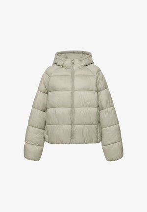 PULL&BEAR, HOODED - PUFFER JACKET - Veste d'hiver - khaki