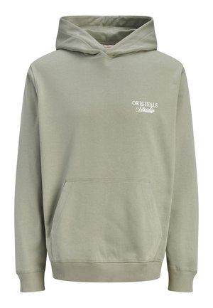 Jack & Jones, JORNORREBRO TYPO BACK SWEAT HOOD SN - Hættetrøje - seagrass