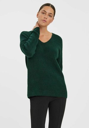 VMCREWLEFILE V-NECK BLOUSE NOOS - Pullover - pine grove