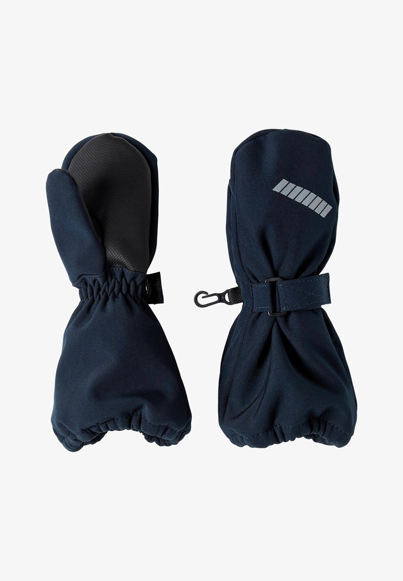 Mornarske rukavice od mekog materijala s teksturiranim crnim dlanom, elastičnim manžetama i podesivim trakama za udoban fit. Uključeni reflektivni naglasci.