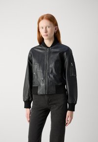 Marc O'Polo VINTAGE BLOUSON CROPPED WELT POCKETS - Blusão aviador - black