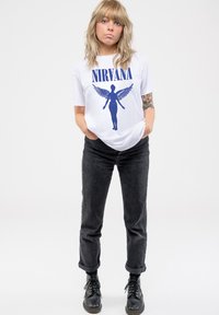 Paradiso Clothing NIRVANA ANGELIC BLUE MONO BOYFRIEND FIT - Print T-shirt - white