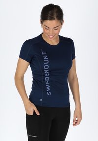 Swedemount TRAINING LOGO  - T-shirt till träning - navy melange lt blue melange