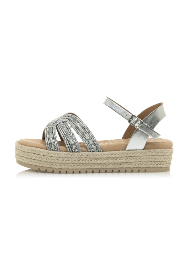 AMELIE - Platform sandals - vamp silver2