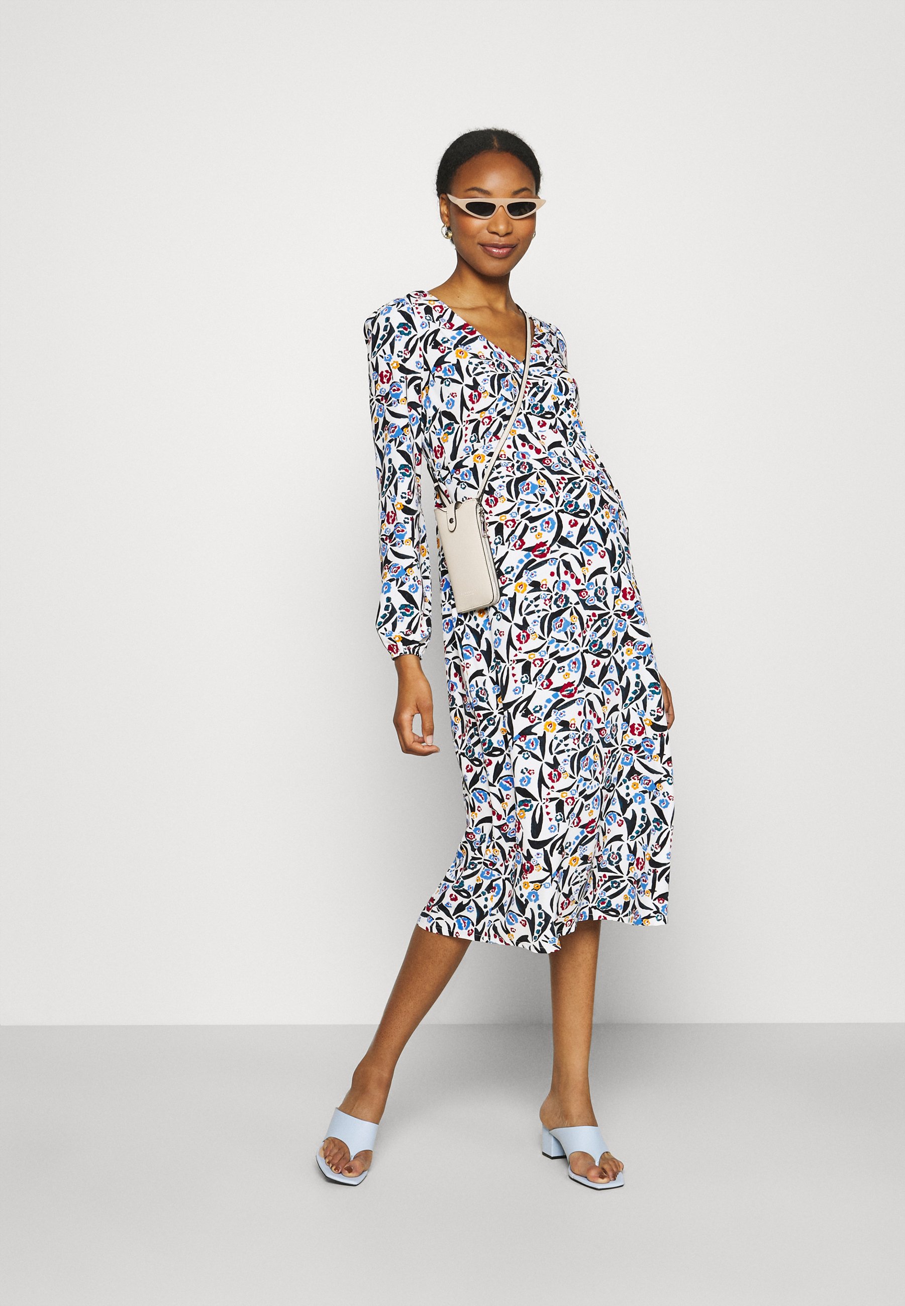 button through dress midi