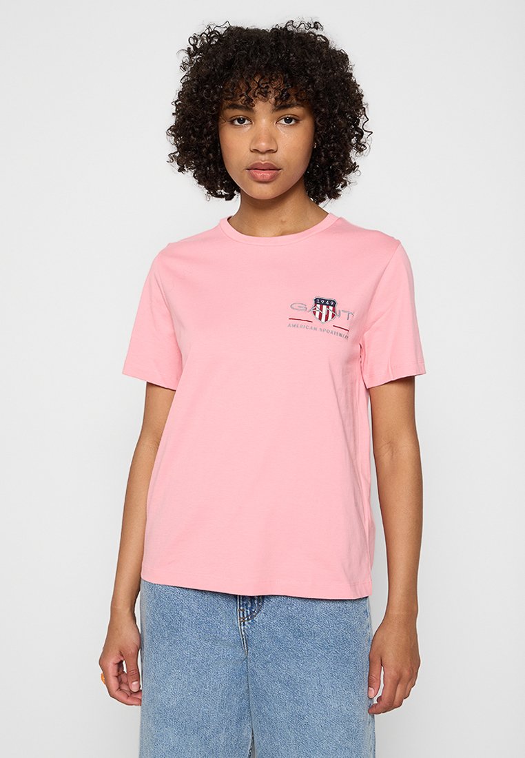 Gant T-shirt print donkerroze Gant T-shirt print donkerroze