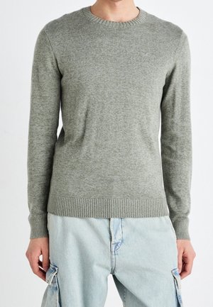 Stickad tröja - mottled olive