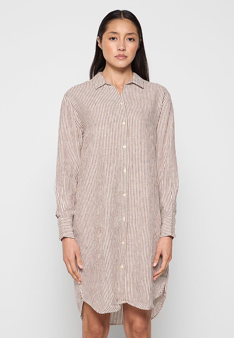 KnowledgeCotton Apparel Blousejurk bruin KnowledgeCotton Apparel Blousejurk bruin