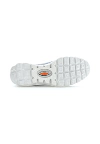 Suela de zapato con un material de goma blanca, patrones de agarre texturizados, bordes redondeados y un destacado logo "rollingsoft" en forma ovalada.