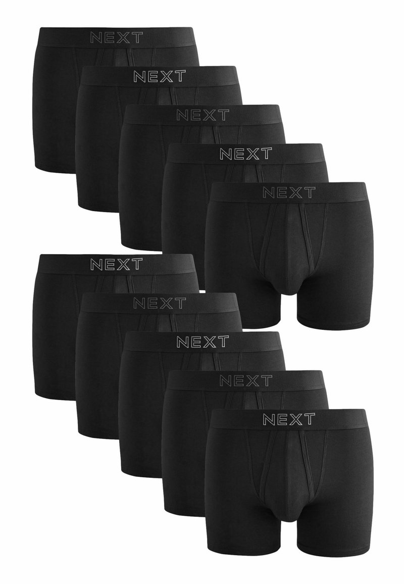 Next A FRONTS 10 PACK - Boxer alsónadrág - black grey metallic waistbands