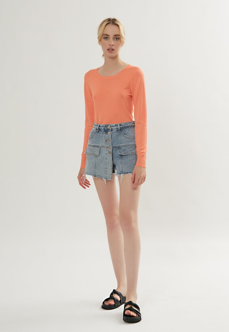 Damen Strickjacken | INFLUENCER BASIC Strickpullover mango/apricot - BZ05025 Damen Strickjacken | INFLUENCER BASIC Strickpullover mango/apricot - BZ05025