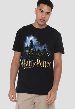 Harry Potter, HARRY POTTER MOON OVER HOGWARTS - Print T-shirt - black