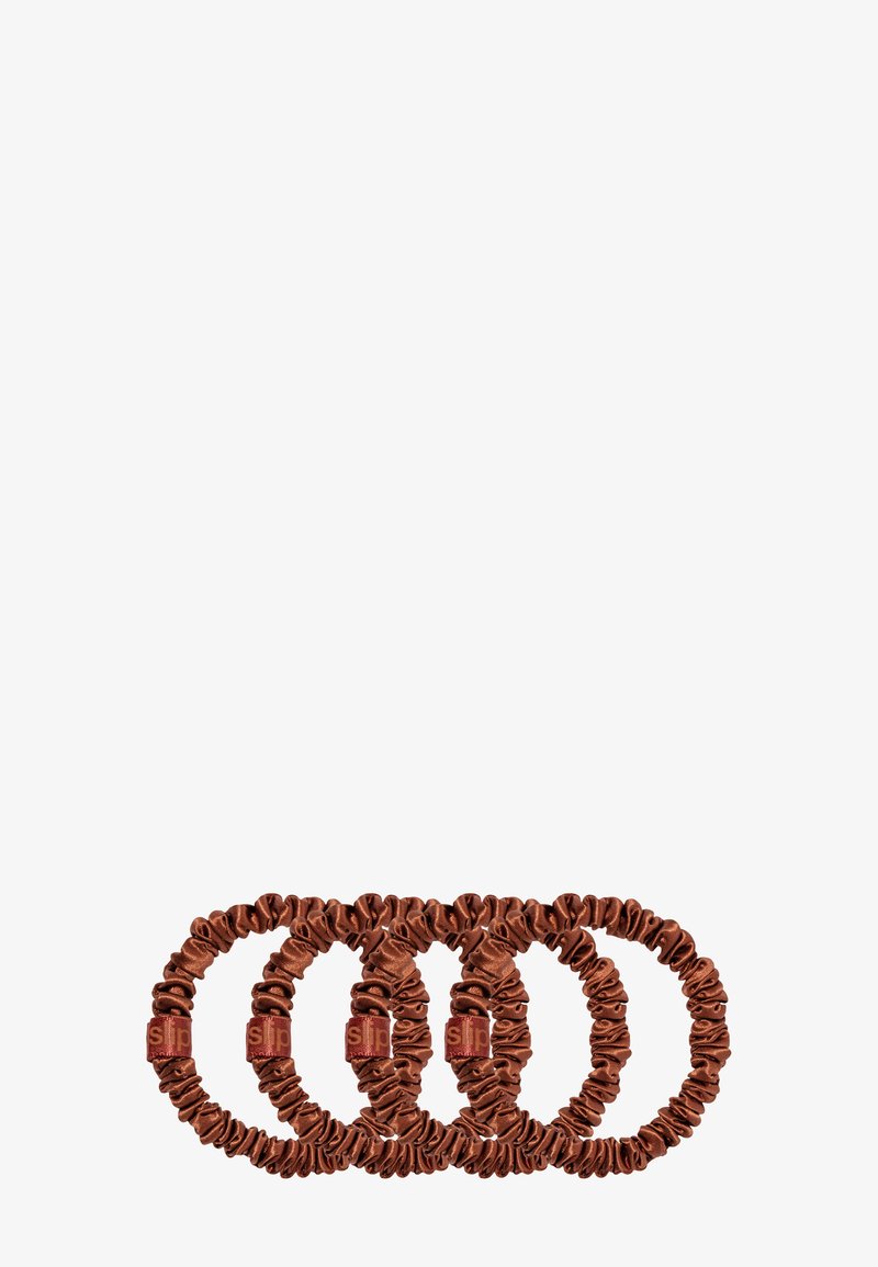 Slip - PURE SILK SKINNY SCRUNCHIES - Hair styling accessory - brown, Enlarge