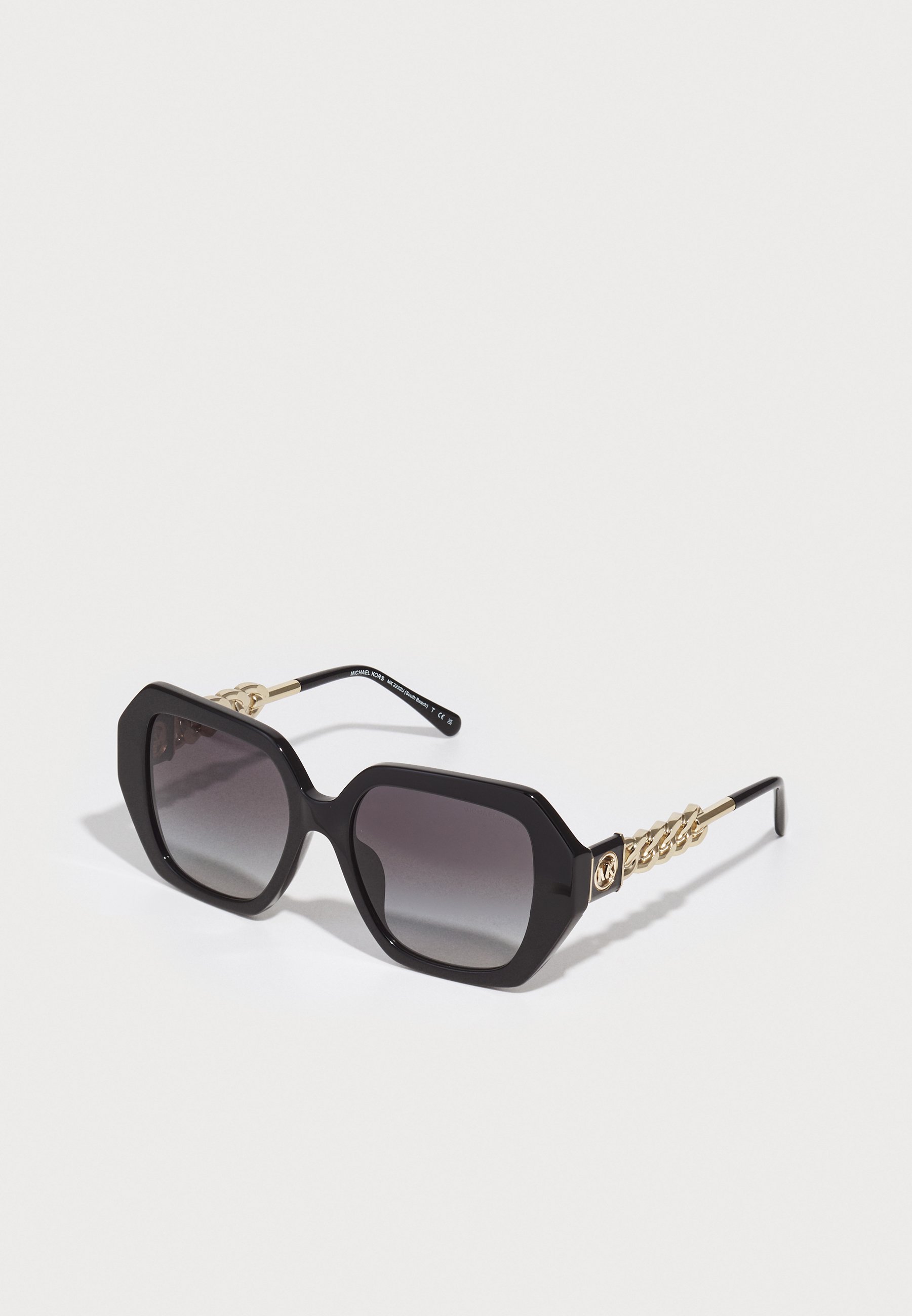 Michael Kors Oversized Black Square Sunglasses with Gold Accents Michael Kors MK2256U Menaggio at CoolSprings Galleria in  main image 4