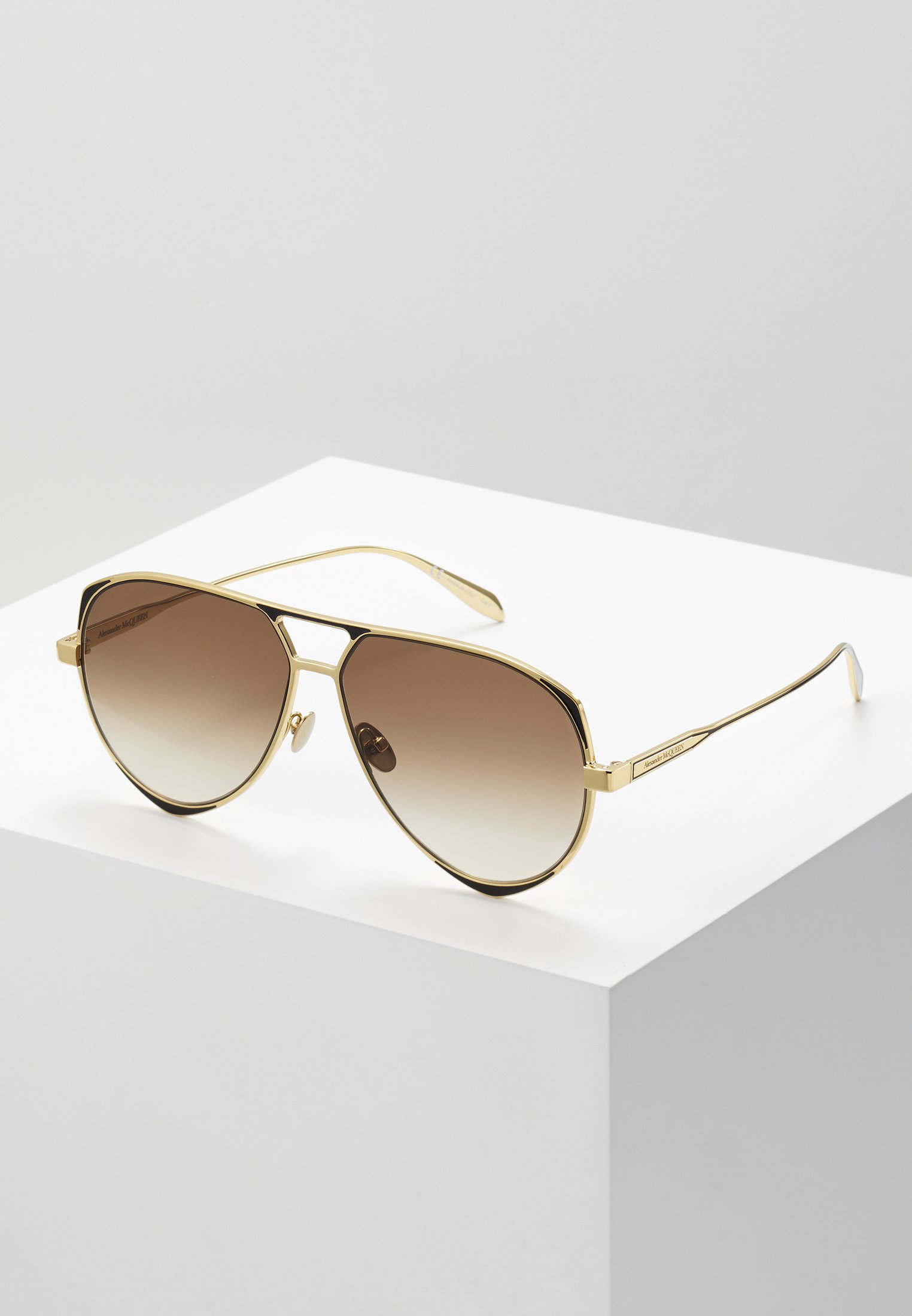 Alexander McQueen Zonnebril - gold-coloured/brown/goudkleurig - Zalando.nl