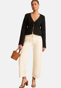Love & Roses REGULAR FIT SCALLOP FRONT  - Kardigan - black