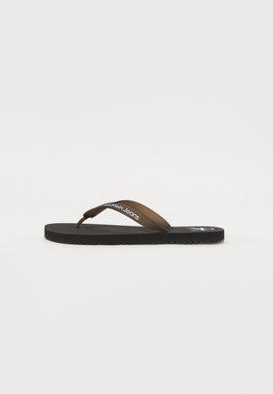 BEACH TRANSPARENT - T-bar sandals - black/bright white
