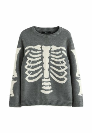 Next, Striktrøje - charcoal grey skeleton