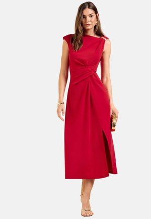 Friends Like These, REGULAR FIT - MANIPULATED HARDWEAR SHOULDER MIDI DRESS - Hverdagskjole - red
