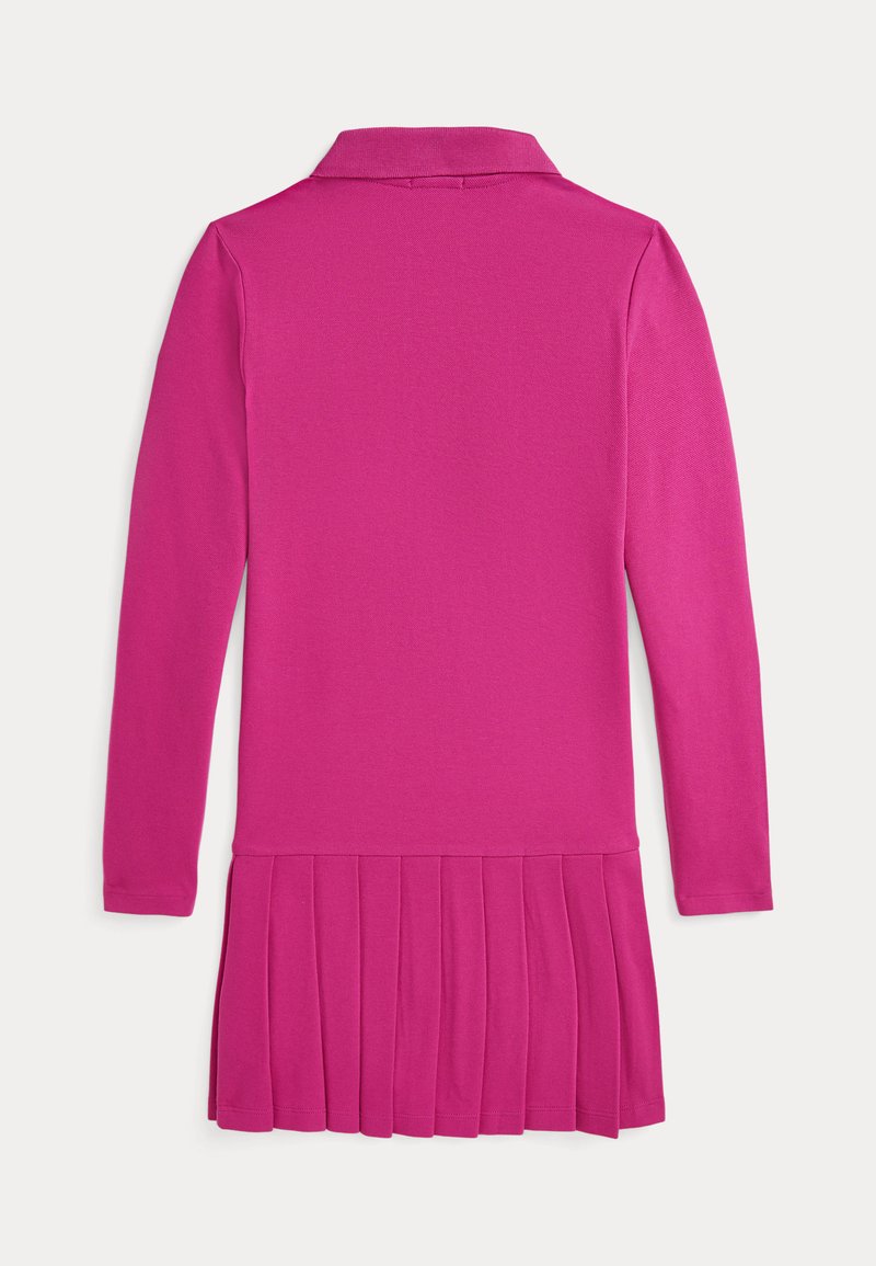 Polo Ralph Lauren PLEATED STRETCH MESH POLO DRESS - Day dress - college  pink/pink - Zalando