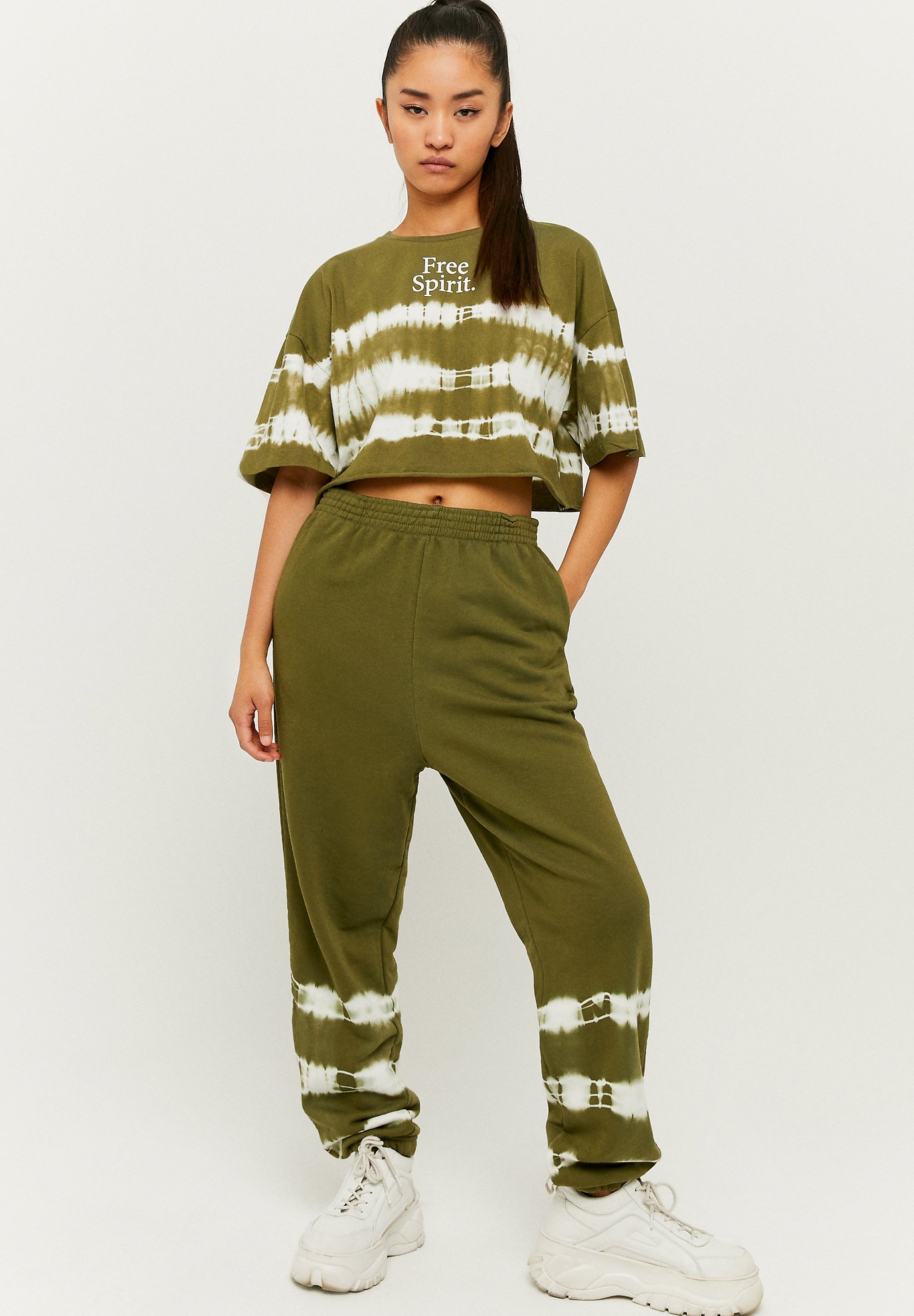 TALLY WEiJL MIT AUFDRUCK - Pantaloni sportivi - green/verde - Zalando.it