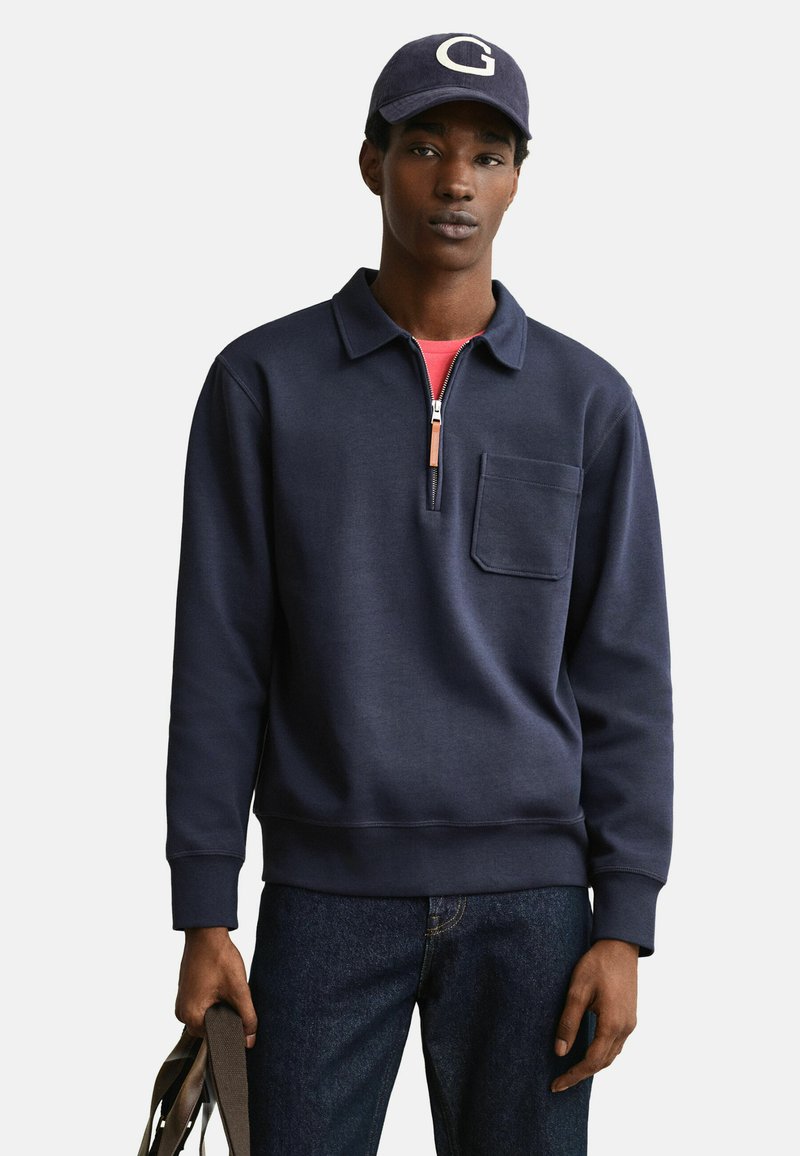 GANT PONTE DI ROMA HALF-ZIP - Mikina - evening blue
